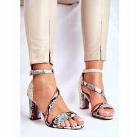 Ženske sandale na visoku petu Sergio Leone Red Snake SK870 crvena raznobojna 1