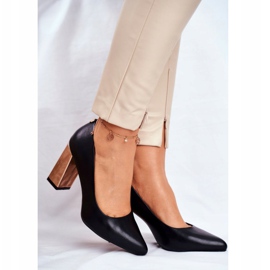 Ženske pumpe na zlatnoj peti Sergio Leone crne PB216 crna 1