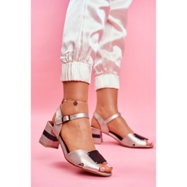 Ženske sandale Maciejka Kožna zlatna 04120-25 / 00-5 crno žuta boja 2