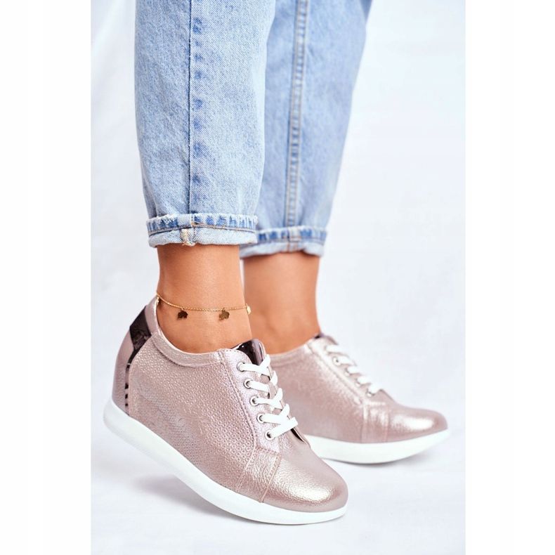 Ženske tenisice Sergio Leone Beige Sparkle SP235 bež 1