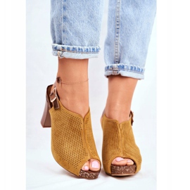 Ženske sandale na visoku petu Sergio Leone SK855 žuti Senillo žuta boja 2