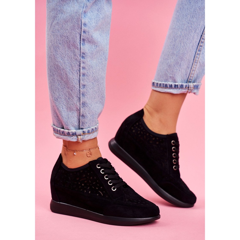 Ženske tenisice Sergio Leone Openwork Black PB122 crna 2