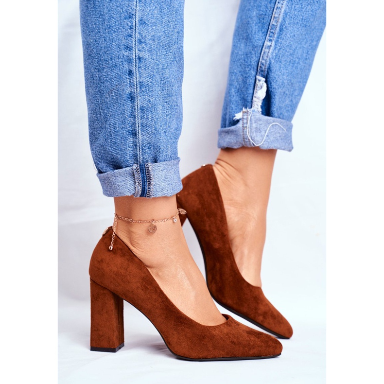 Ženske pumpe na petu Sergio Leone Camel PB216 smeđa 2