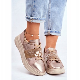 Sportska obuća Ženske kožne tenisice Maciejka 04448-25 bež višebojan zlatni 2