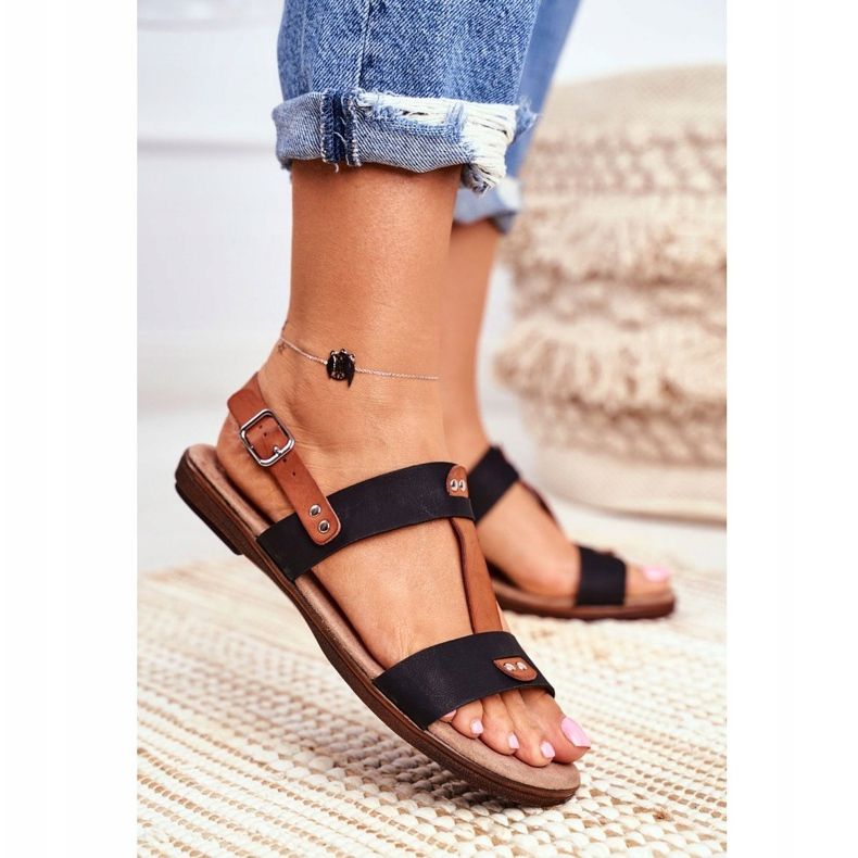 EVE Elegantne ženske sandale 20SD35-0307 Crna Renna 1