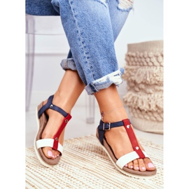 EVE Ženske sandale ravnog oblika 8SD35-0306 Navy Blue Dubi smeđa tamnoplava 2