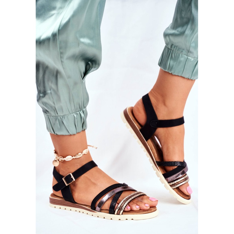 EVE Ženske sandale ravno crna Replay crno 2