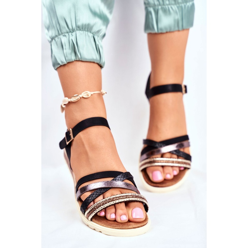 EVE Ženske sandale ravno crna Replay 1