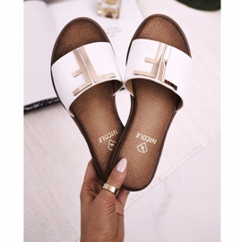 Elegantne ženske papuče bijele Nicole Dilmah bijela 2