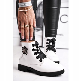 Ženske čizme na ravnoj peti lakirane bijele Sergio Leone BT530 bijela 2