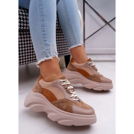 SEA Ženske sportske cipele s debelim đonom od deve kardamona smeđa 1