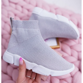 FRROCK Dječja omladinska sportska obuća Brokat Silver Deva siva 1