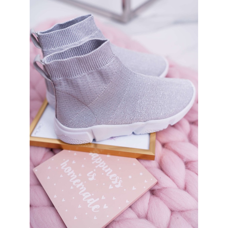 FRROCK Dječja omladinska sportska obuća Brokat Silver Deva siva 2