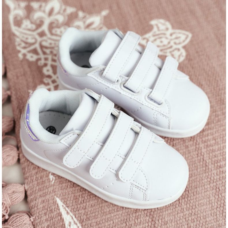 FRROCK Sportska obuća Dječja mladež s čičak bijelom i srebrnom Fifi bijela 1