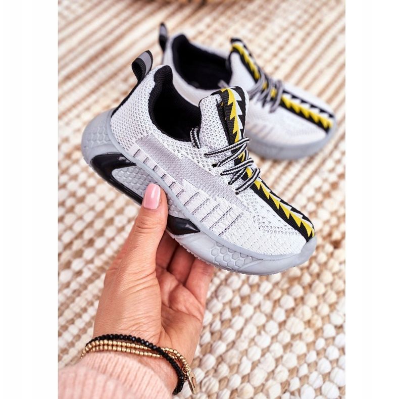 FRROCK Sportska obuća Dječji sivi i bijeli bod siva 1