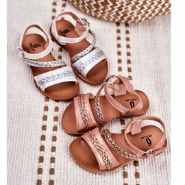 FRROCK Champagne Kremo Dječje sandale ružičasta žuta boja 1