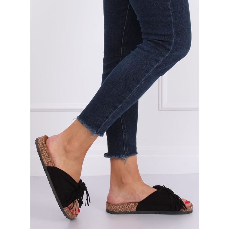 Crne Boho ženske papuče CK136P Crne crno 2