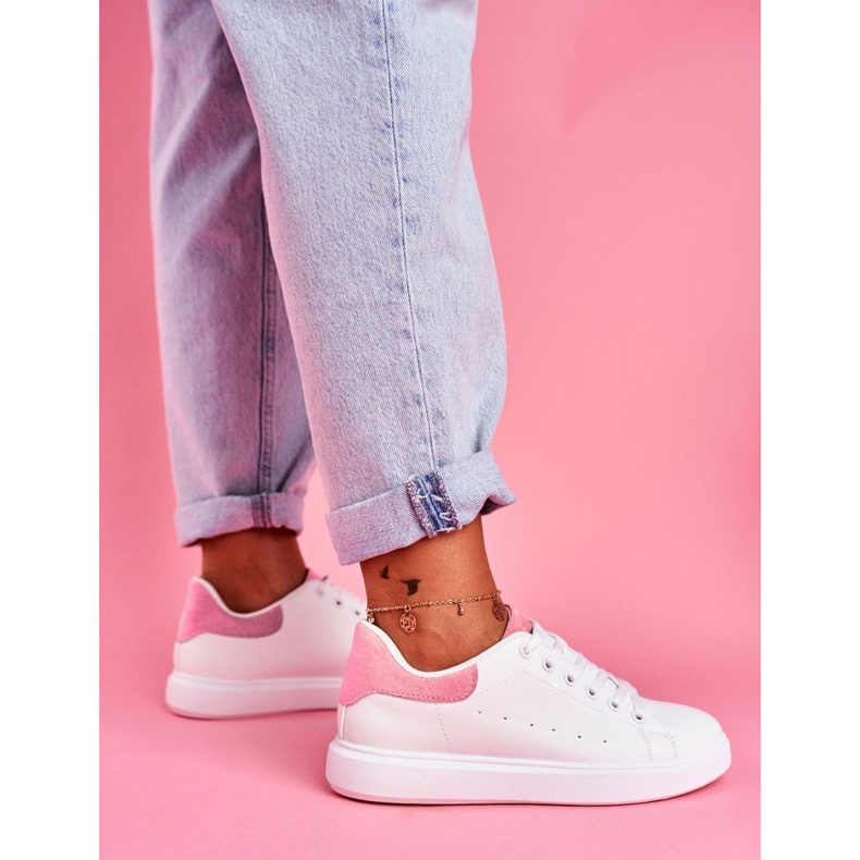 SEA Ženske sportske cipele bijele s ružičastom petom Milly bijela ružičasta 1