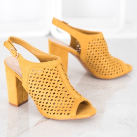Weide Ažur sandale na šanku žuta boja 1