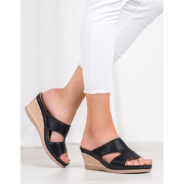 GOLL Lagane papuče na klin crno 1