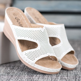 GOLL Lagane papuče na klin bijela 2