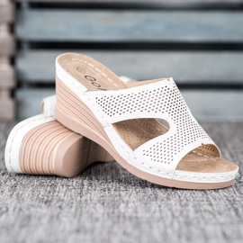 GOLL Lagane papuče na klin bijela 1