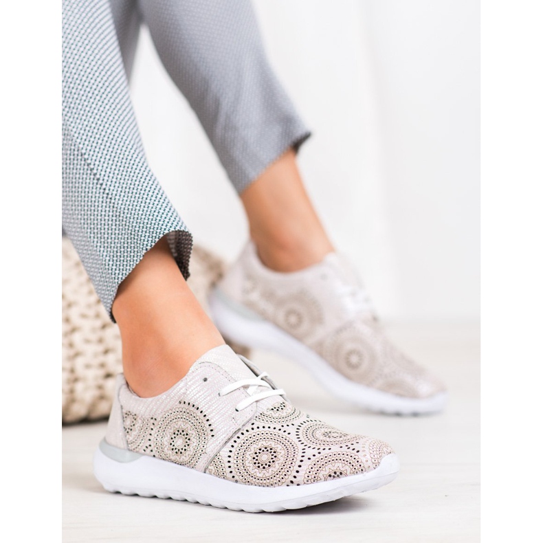 Filippo Kožne sportske cipele ružičasta 1