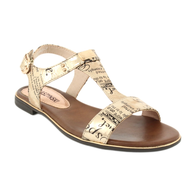 M.Daszyński Novine za zlatne sandale Daszyński MR1583-7 crno žuta boja 1