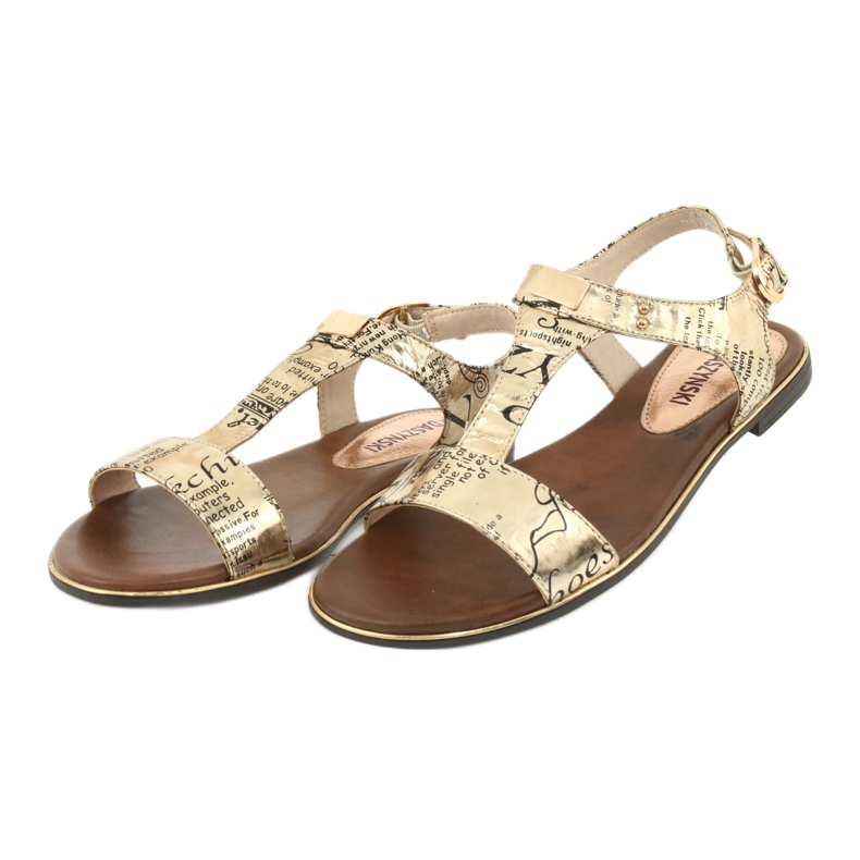 M.Daszyński Novine za zlatne sandale Daszyński MR1583-7 crna žuta boja 4