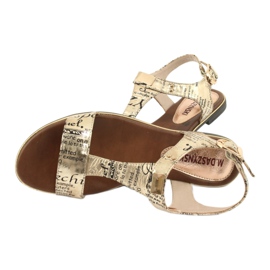 M.Daszyński Novine za zlatne sandale Daszyński MR1583-7 crna žuta boja 5