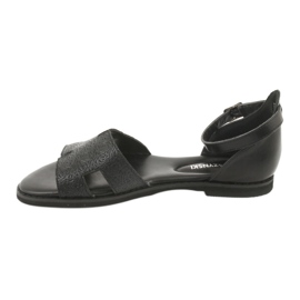 M.Daszyński Crne sandale s petom Daszyński MR1848-17 crno 2