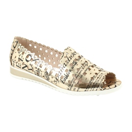 M.Daszyński Ženske zlatne balerinke Daszyński SA135-1 crno žuta boja 1