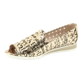 M.Daszyński Ženske zlatne balerinke Daszyński SA135-1 crno žuta boja 2