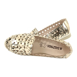 M.Daszyński Ženske zlatne balerinke Daszyński SA135-1 crno žuta boja 5