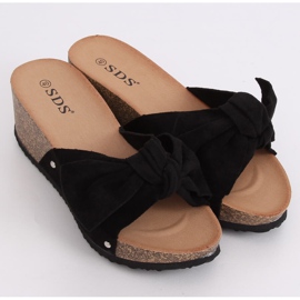 Crne papuče na klin 7862-KL Crne crna 1