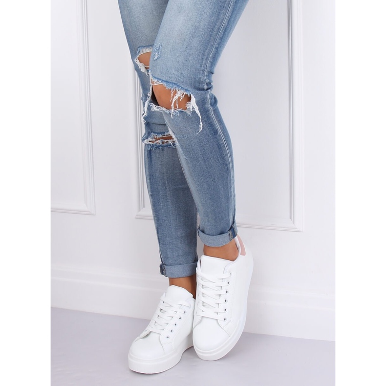 Bijele ženske tenisice 85-428 BIJELE / ROZE bijela ružičasta 1