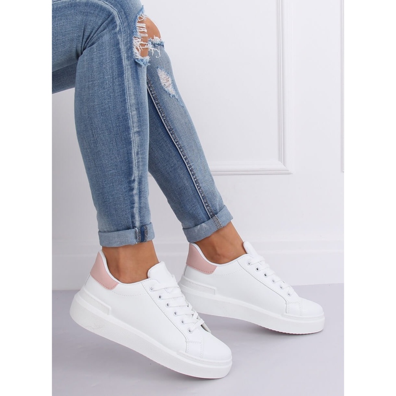 Bijele ženske tenisice 85-428 BIJELE / ROZE bijela ružičasta 2