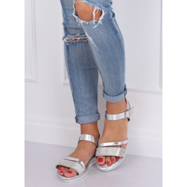 Srebrne ženske sandale D-118 Silver siva 1