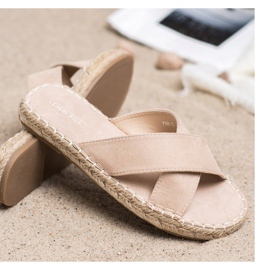 SHELOVET Udobne papuče od antilopa bež 1