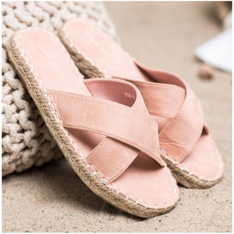 SHELOVET Udobne papuče od antilopa ružičasta 2