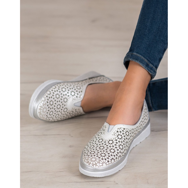 Filippo Kožni sliponi s cvjetnim uzorkom bijela žuta boja 1