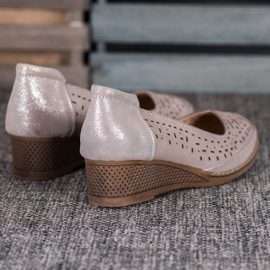 Filippo Kožne pumpe sa sjajem smeđa žuta boja 2