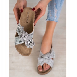 Modne VINCEZA papuče bijela crno 1