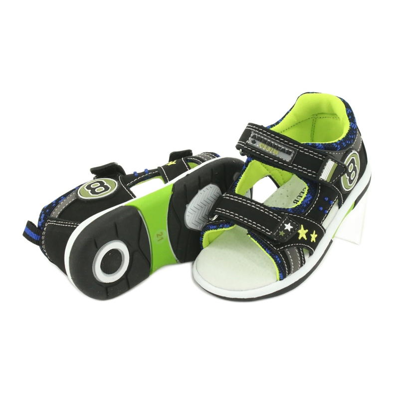 American Club Sandale Kožni umetci ukrašeni s osam i zvijezda DR14/20 Crno i zeleno crna 4