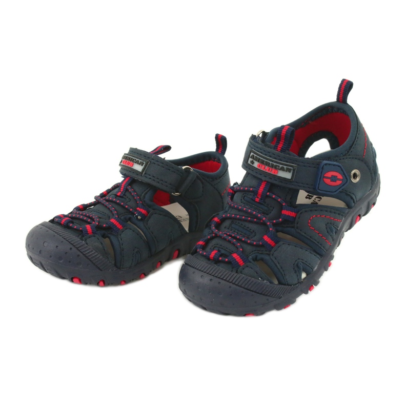 American Club Dječaci sandale kože umetnuti DR08/20 mornarsko plavi čičak plava 1