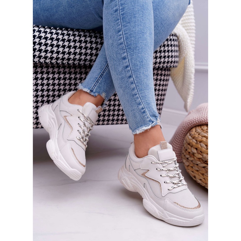 BUGO Ženske sportske cipele bež sa sjajem Winchester 2