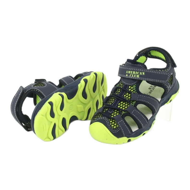 Sandale od kože American Club XD06 / 20 tamnoplave tamnoplava zelena 3