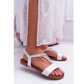 S.Barski Ženske ravne sandale s naramenicama i kubnim cirkonijem srebrna Madeline siva 1