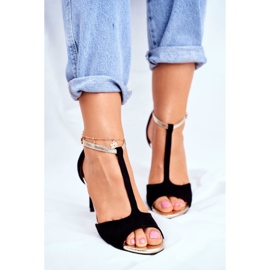 S.Barski Ženske sandale na visoku petu crne 280-58 Move On Me crna 2