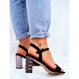 S.Barski Ženske sandale na petu Crna Barska Baskila 2